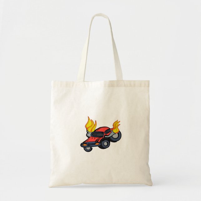 Flaming Car Tote Bag (Front)