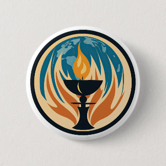 Flaming Chalice 6 Cm Round Badge