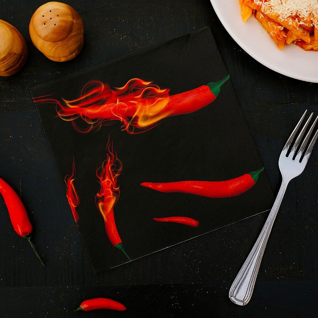 Flaming Chilli Peppers Napkin (Creator Uploaded)