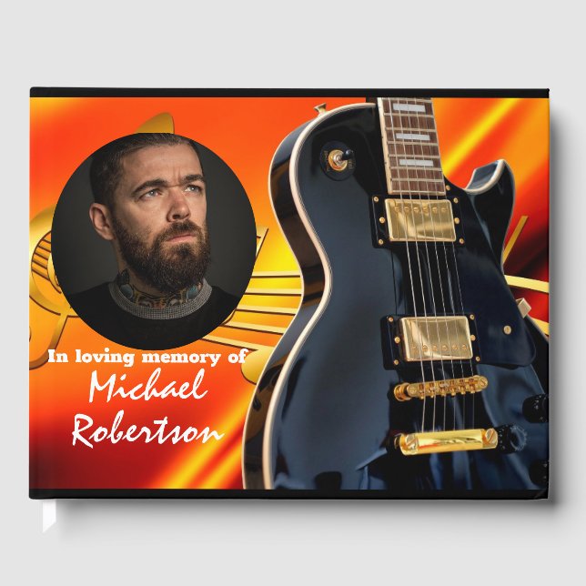 Flaming Colours & Electric Guitar Memorial Guest Book (Front)