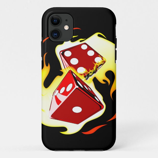 Flaming Dice Case-Mate iPhone Case (Back)