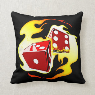Flaming Dice Cushion