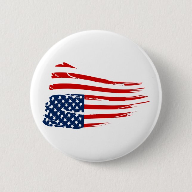 Flaming Distress Flag 6 Cm Round Badge (Front)
