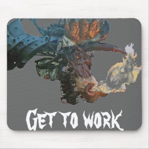 flaming dragon, Get to work Mouse Pad