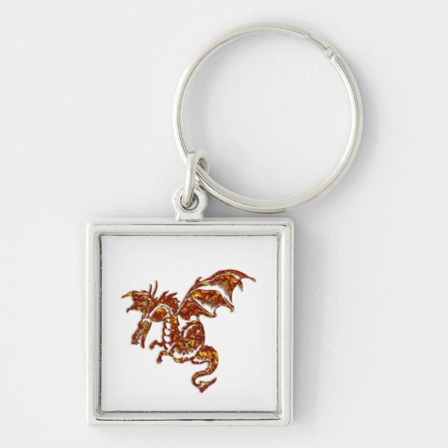 Flaming Dragon Key Ring (Front)