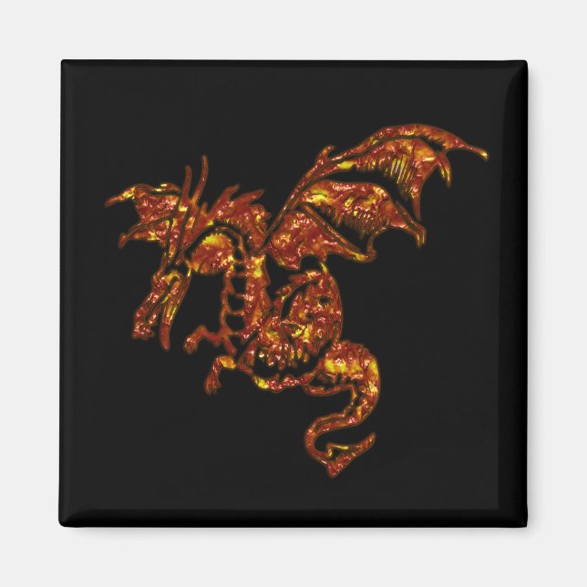 Flaming Dragon Magnet (Front)
