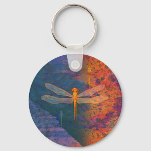 Flaming Dragonfly Key Ring