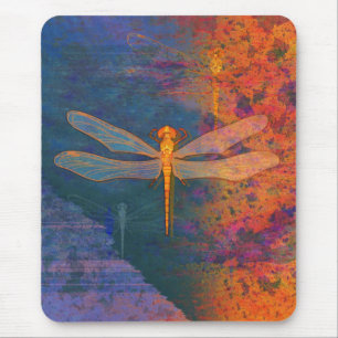 Flaming Dragonfly Mouse Pad