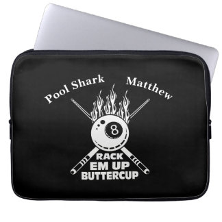 Flaming Eight Ball Design: Rack 'Em Up! Laptop Sleeve