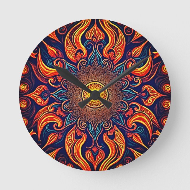 Flaming Eye Round Clock (Front)