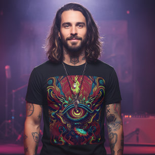 Flaming Eye Visionary Art Psychedelic T-Shirt