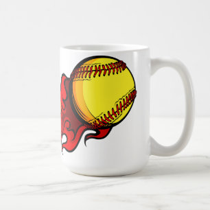 Flaming Fastpitch Softball Coffee Mug