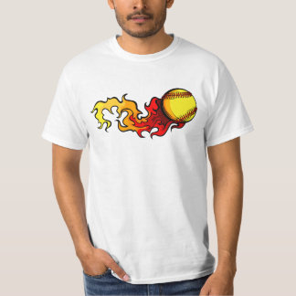 Flaming Fastpitch Softball T-Shirt