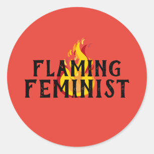 Flaming Feminist RBG Feminism Flames 20 Classic Round Sticker