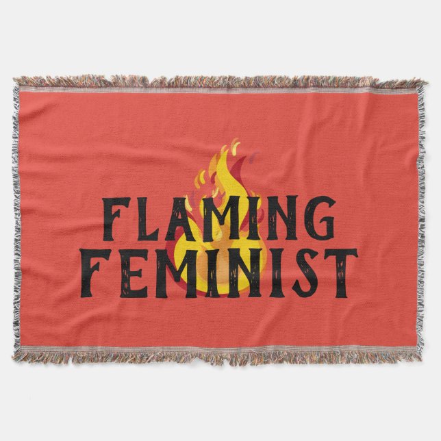 Flaming Feminist RBG Feminism Flames 20 Throw Blanket (Front)