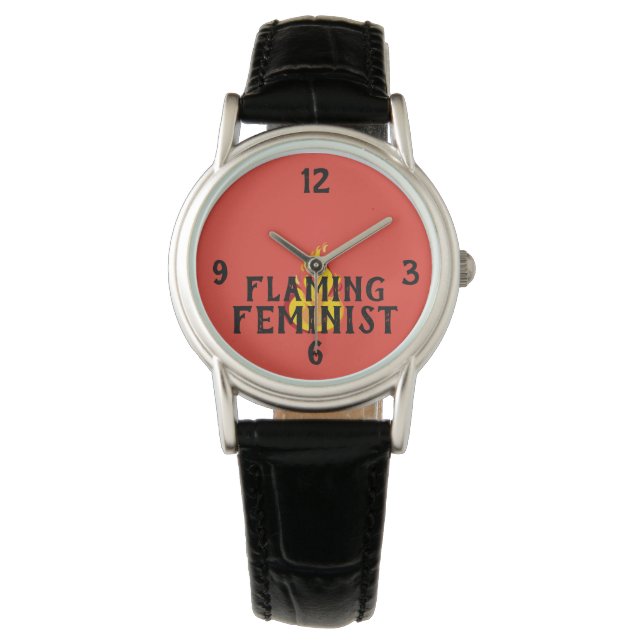 Flaming Feminist RBG Feminism Flames 20 Watch (Front)