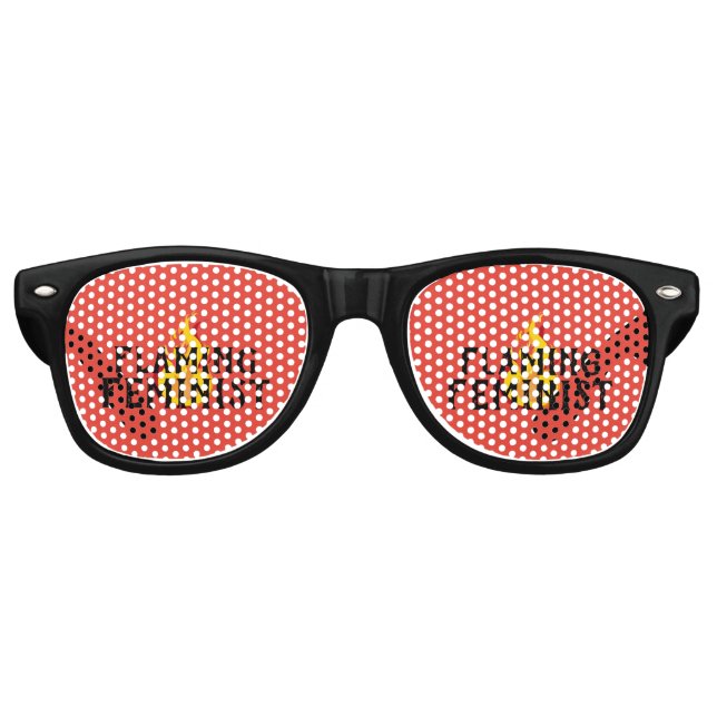 Flaming Feminist RBG Feminism Flames Retro Sunglasses (Front)