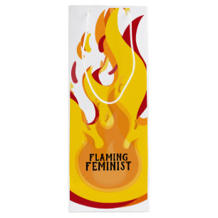 Flaming Feminist RBG Ginsburg Feminism Flames 20 Wine Gift Bag