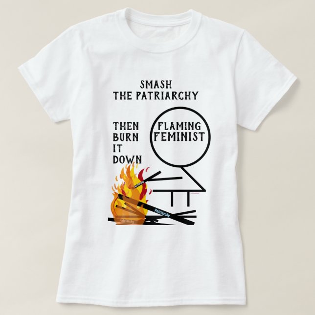 Flaming Feminist Smash the Patriarchy RBG 9 T-Shirt (Design Front)