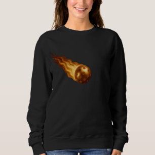 Flaming Fiery Golden Pickleball Black Pickler Life Sweatshirt