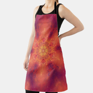 Flaming Fiery Phoenix Burning Snowflake Apron