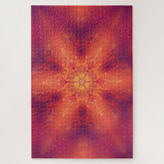 Flaming Fiery Phoenix Burning Snowflake Jigsaw Puzzle (Vertical)