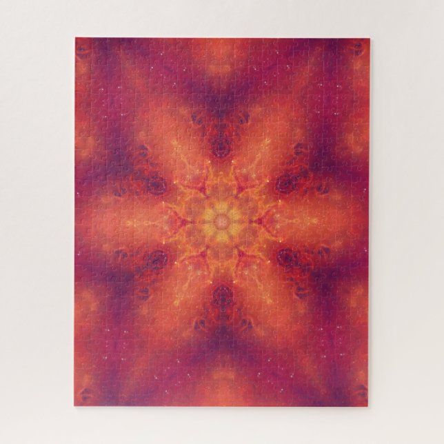 Flaming Fiery Phoenix Burning Snowflake Jigsaw Puzzle (Vertical)