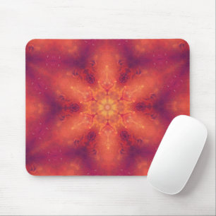 Flaming Fiery Phoenix Burning Snowflake Mouse Pad