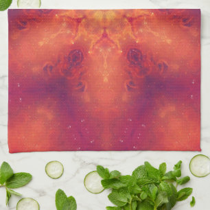 Flaming Fiery Phoenix Burning Snowflake Tea Towel