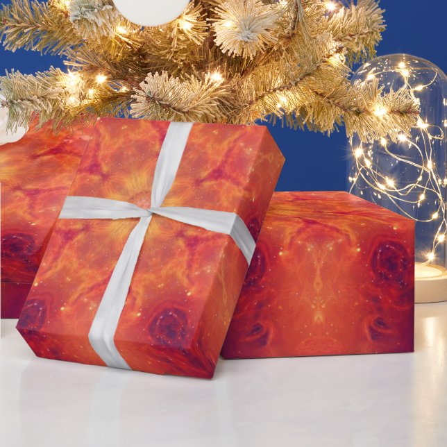 Flaming Fiery Phoenix Burning Snowflake Wrapping Paper (Holidays)