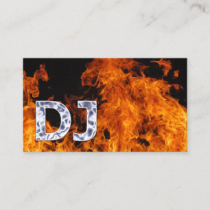 Flaming Fire DJ Music Business Card