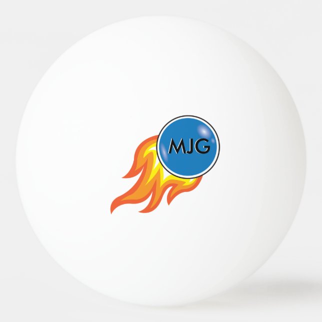 Flaming Fireball Personalised Ping Pong Ball (Back)