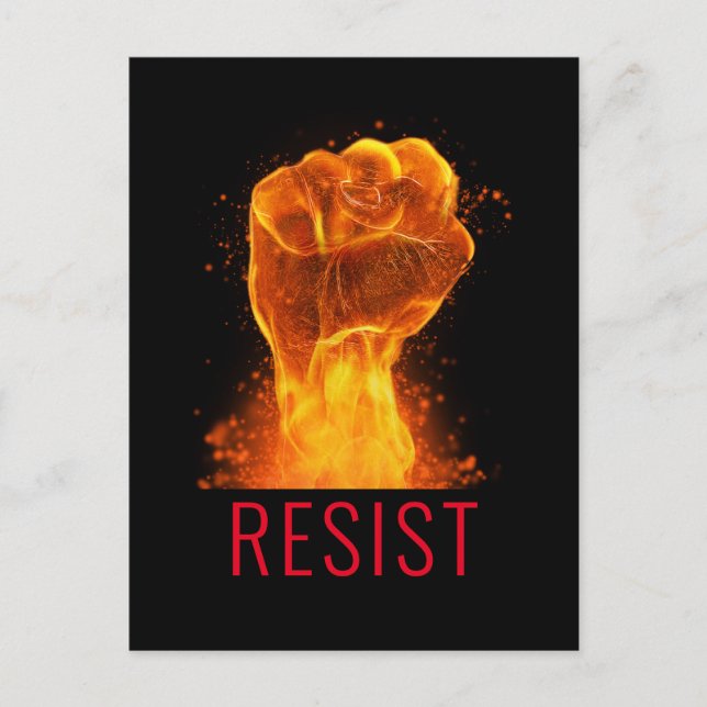 Flaming Fist Resist Customizable Postcard (Front)