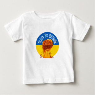 Flaming Fist Ukraine Flag Resistance Monogram  Baby T-Shirt