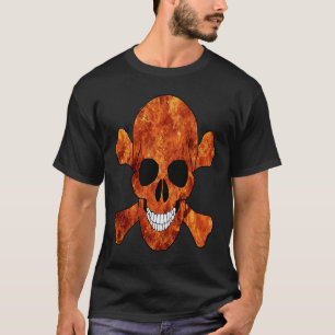 Flaming Flames Fire Pirate Skull And Crossbones T-Shirt
