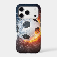 Flaming Football/Soccer Ball Throw Pillow
