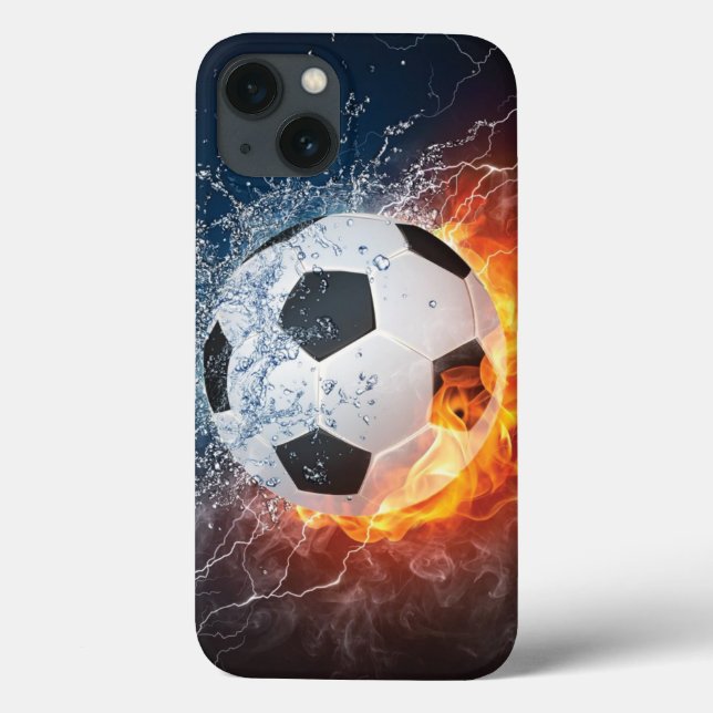 Flaming Football/Soccer Ball Throw Pillow Case-Mate iPhone Case (Back)