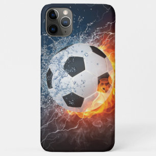 Flaming Football/Soccer Ball Throw Pillow iPhone 11 Pro Max Case