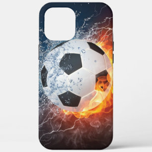 Flaming Football/Soccer Ball Throw Pillow iPhone 12 Pro Max Case