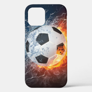 Flaming Football/Soccer Ball Throw Pillow iPhone 12 Pro Case
