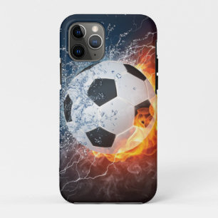 Flaming Football/Soccer Ball Throw Pillow iPhone 11 Pro Case