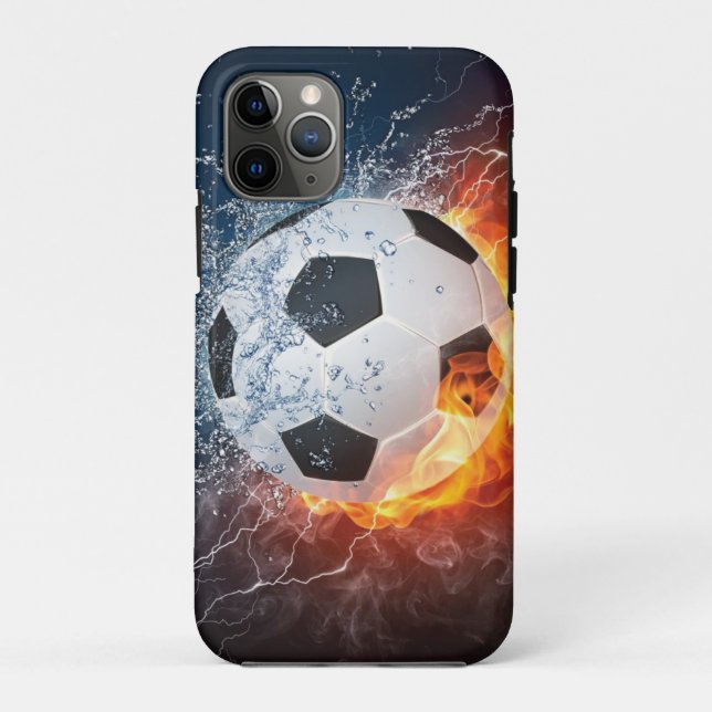 Flaming Football/Soccer Ball Throw Pillow Case-Mate iPhone Case (Back)