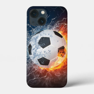 Flaming Football/Soccer Ball Throw Pillow iPhone 13 Mini Case