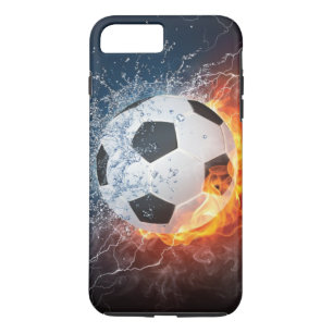 Flaming Football/Soccer Ball Throw Pillow iPhone 8 Plus/7 Plus Case