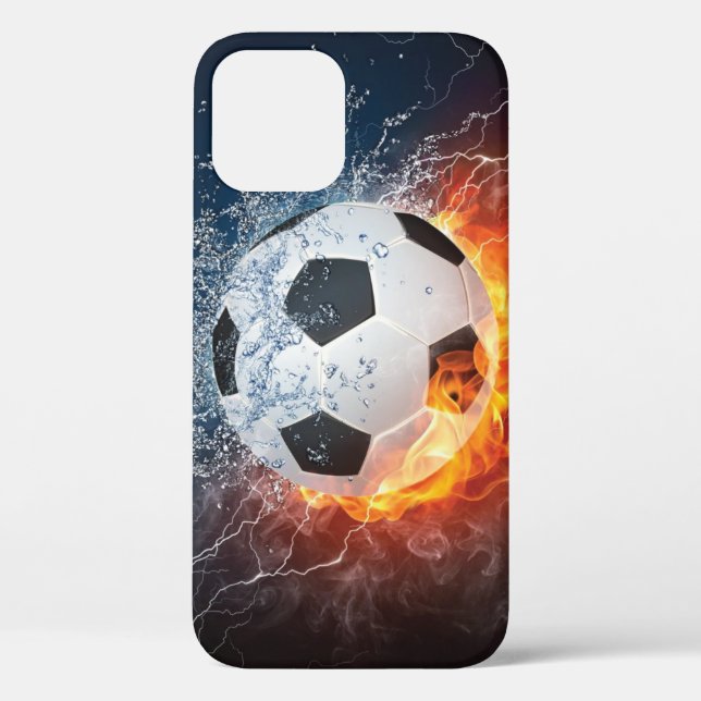 Flaming Football/Soccer Ball Throw Pillow Case-Mate iPhone Case (Back)