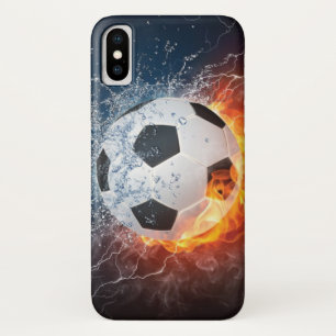 Flaming Football/Soccer Ball Throw Pillow iPhone X Case
