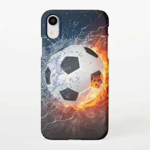 Flaming Football/Soccer Ball Throw Pillow iPhone Case