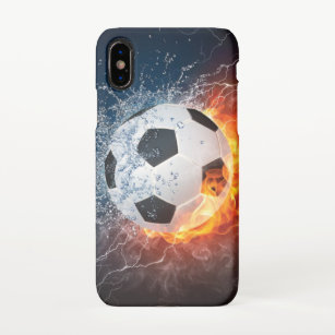 Flaming Football/Soccer Ball Throw Pillow iPhone Case