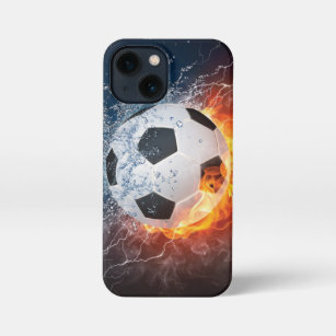 Flaming Football/Soccer Ball Throw Pillow iPhone 13 Mini Case
