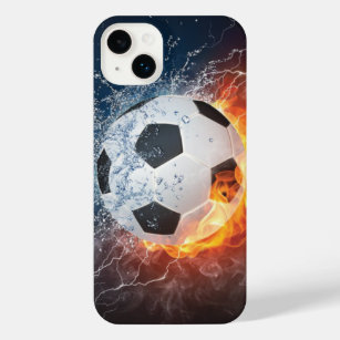 Flaming Football/Soccer Ball Throw Pillow iPhone 14 Plus Case